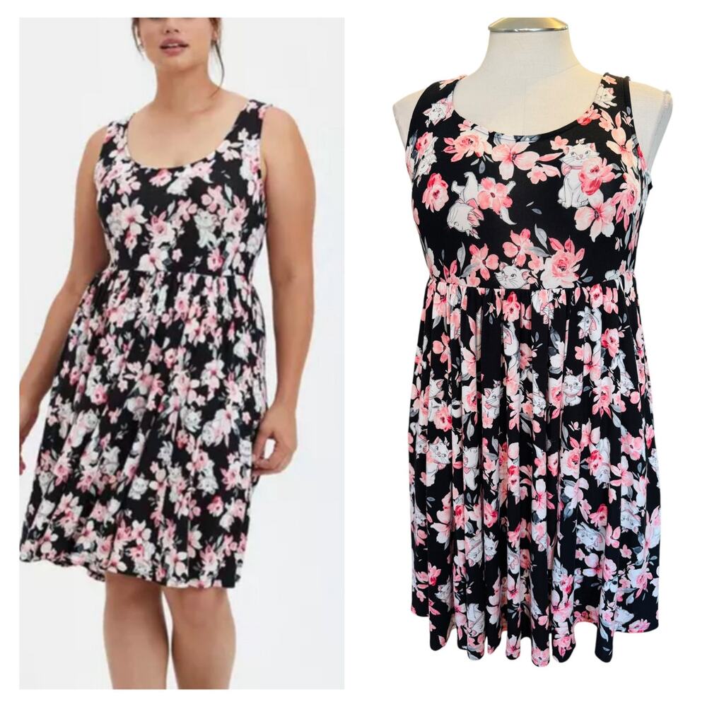 Torrid Plus Size 0 Disney‎ Marie Cat Aristocats Super Soft Skater Tank Dress 0X